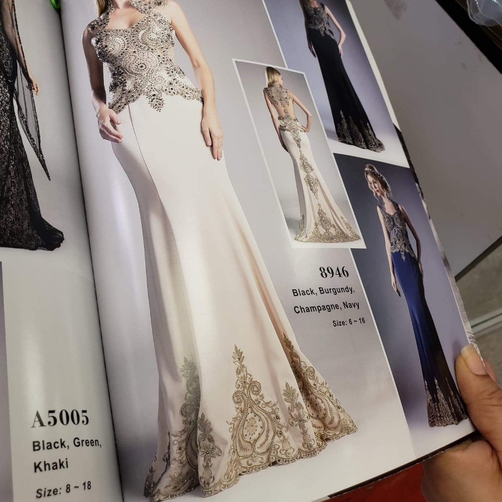 Champaign colored sheer sequence top flowy dress!